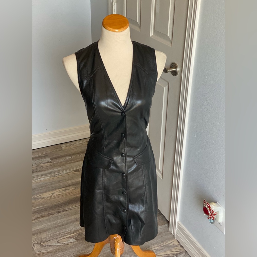 Nanushka Menphi Vegan Leather Mini Dress - Picture 2 of 6